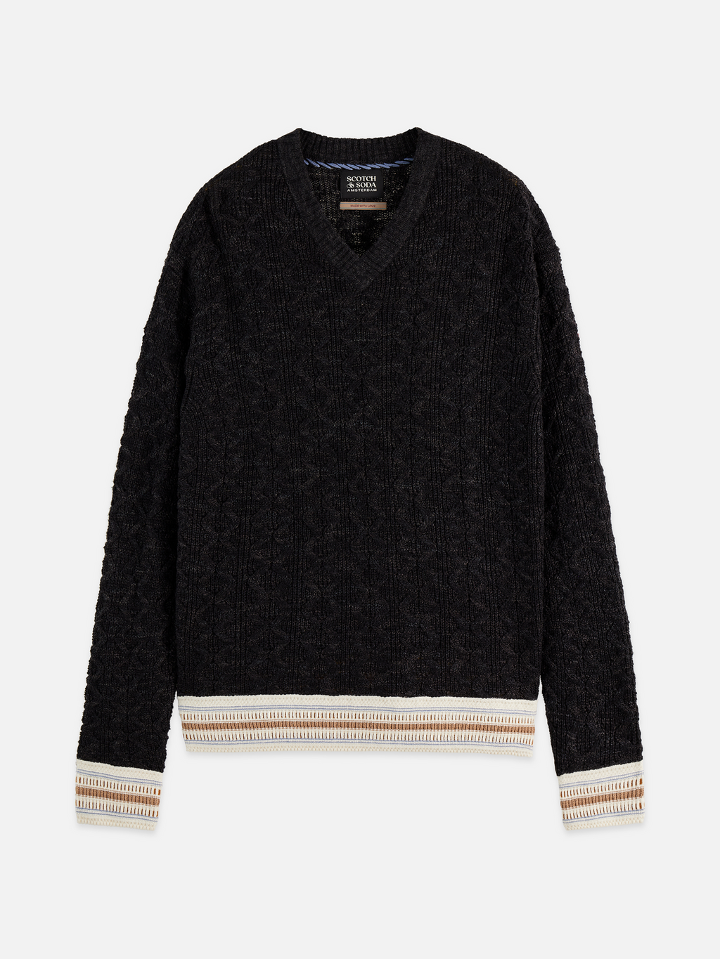 V-Neck cable loose pullover