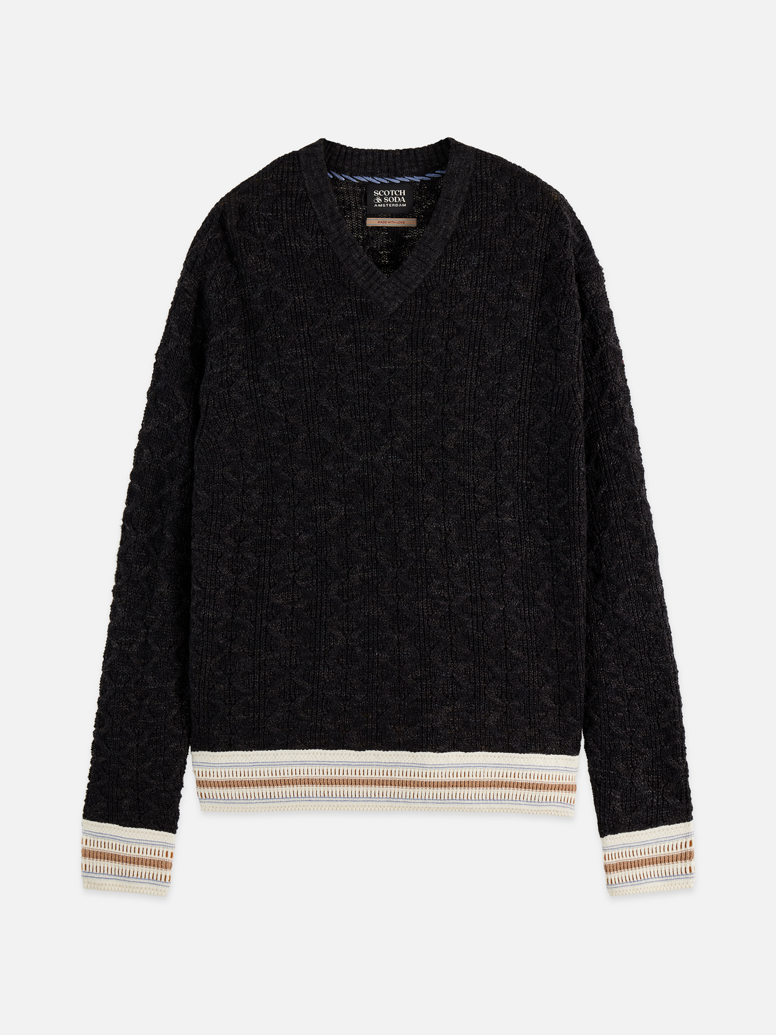 V-Neck cable loose pullover