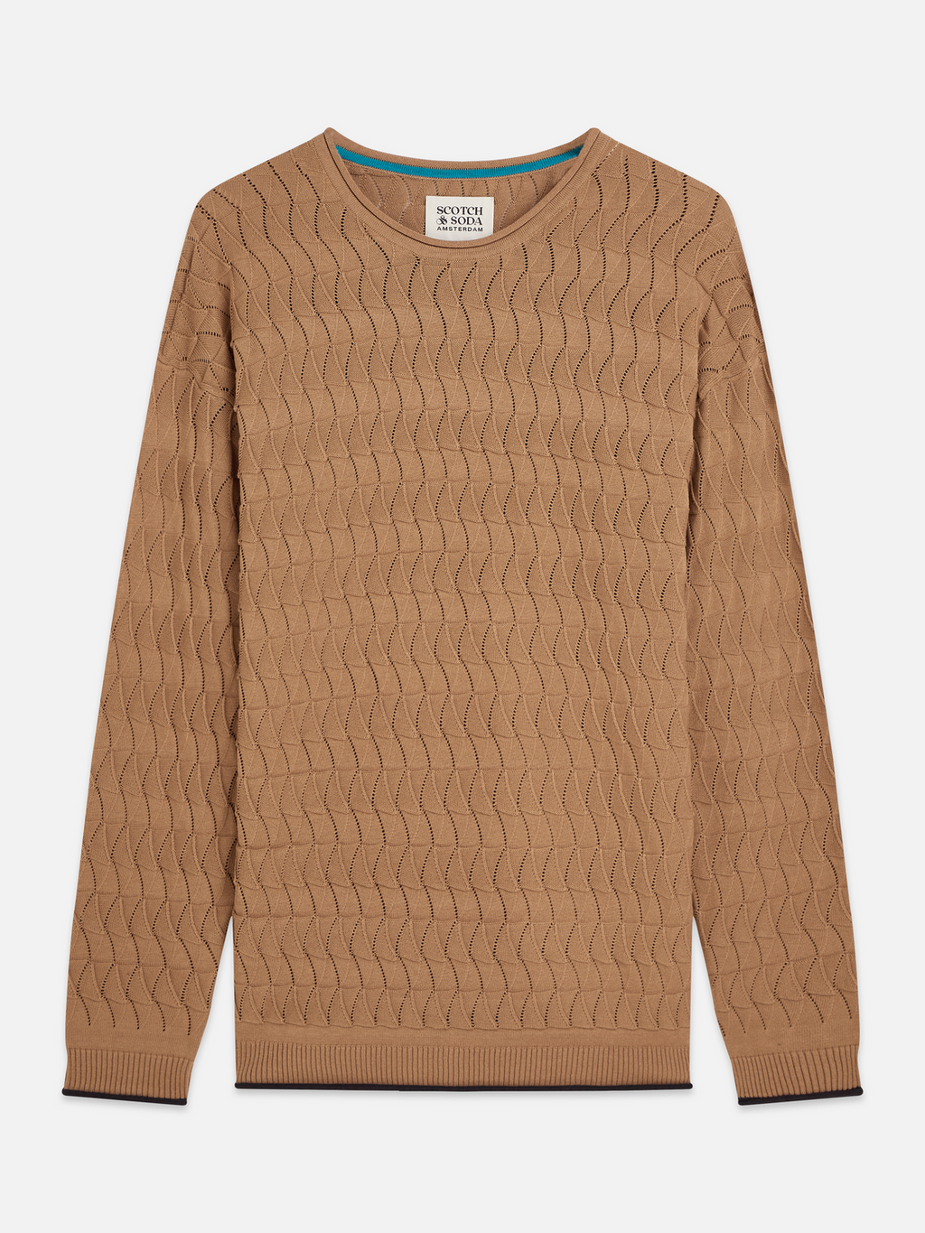 Pointelle dropped shoulder pullover