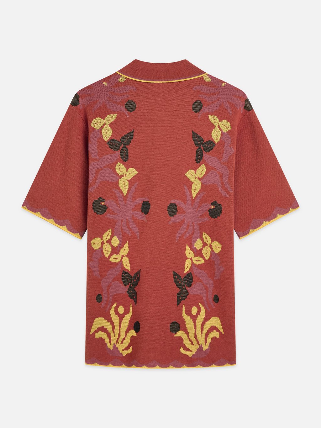 Knitted jaquard short sleeve shirt