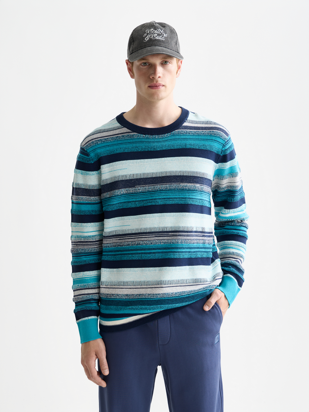Striped knitted pullover