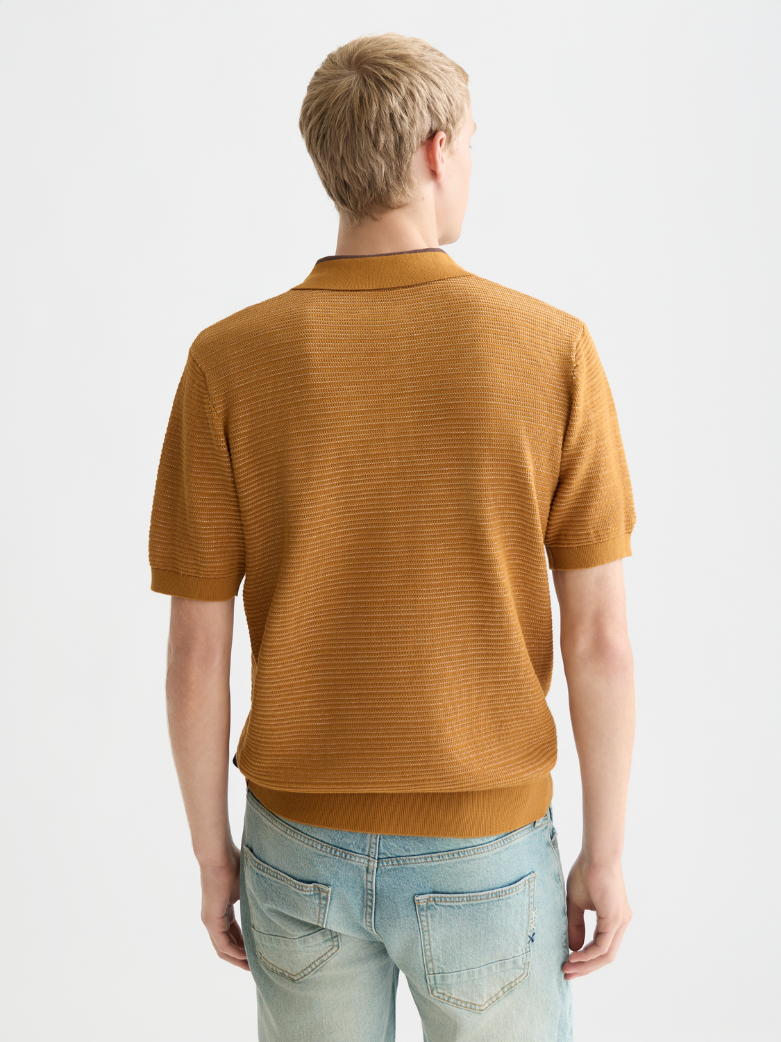 Structured knitted polo