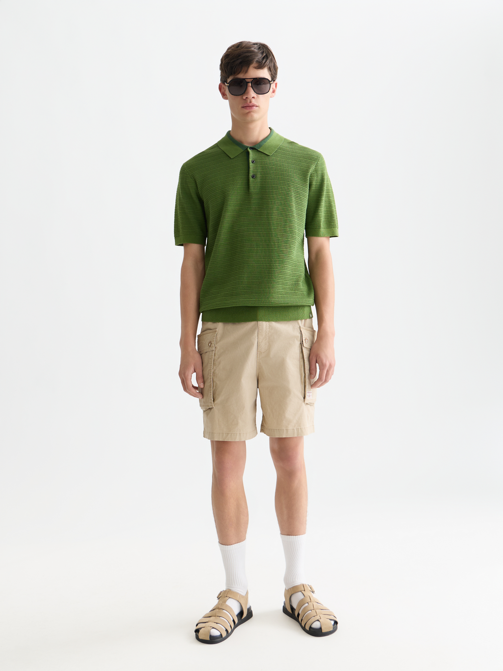 Structured knitted polo