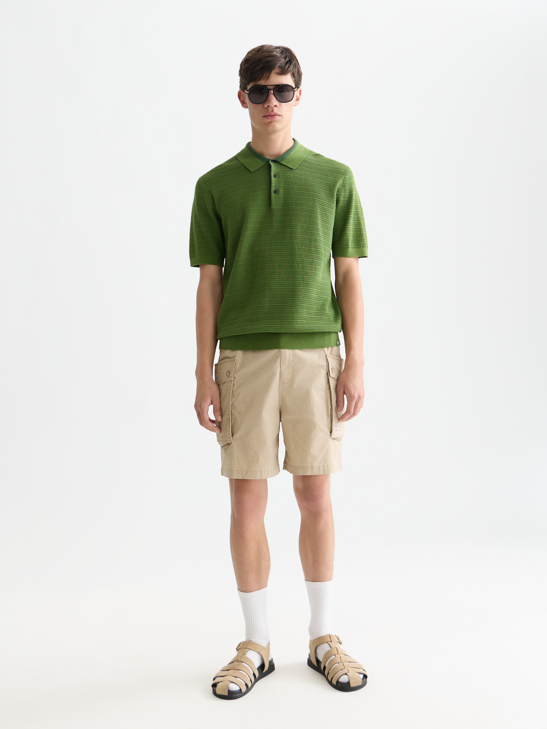 Structured knitted polo
