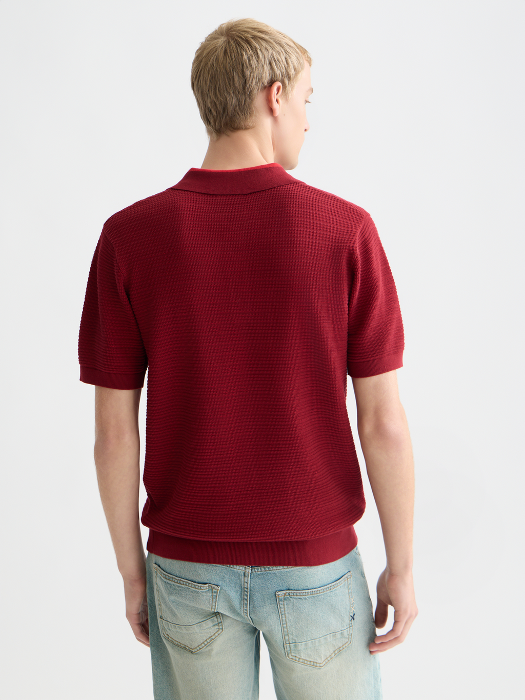 Structured knitted polo