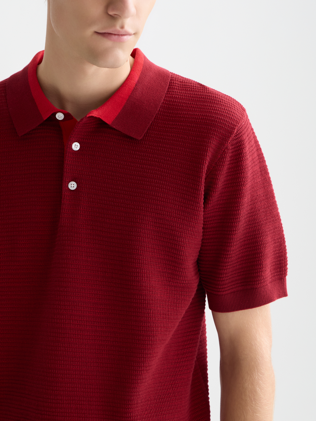 Structured knitted polo