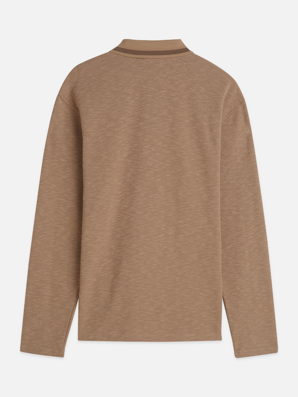 Structured relaxed long sleeve polo