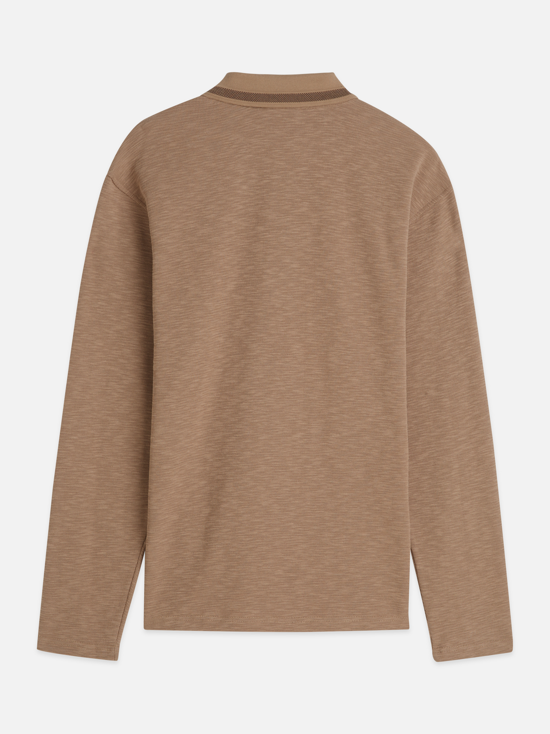 Structured relaxed long sleeve polo