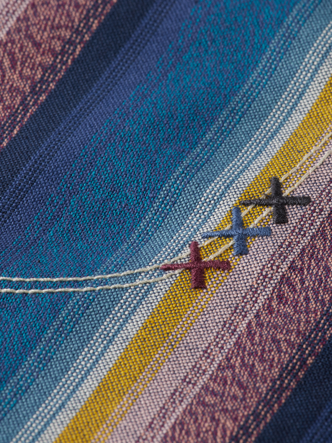 Western detailed striped cotton loose bermuda shorts