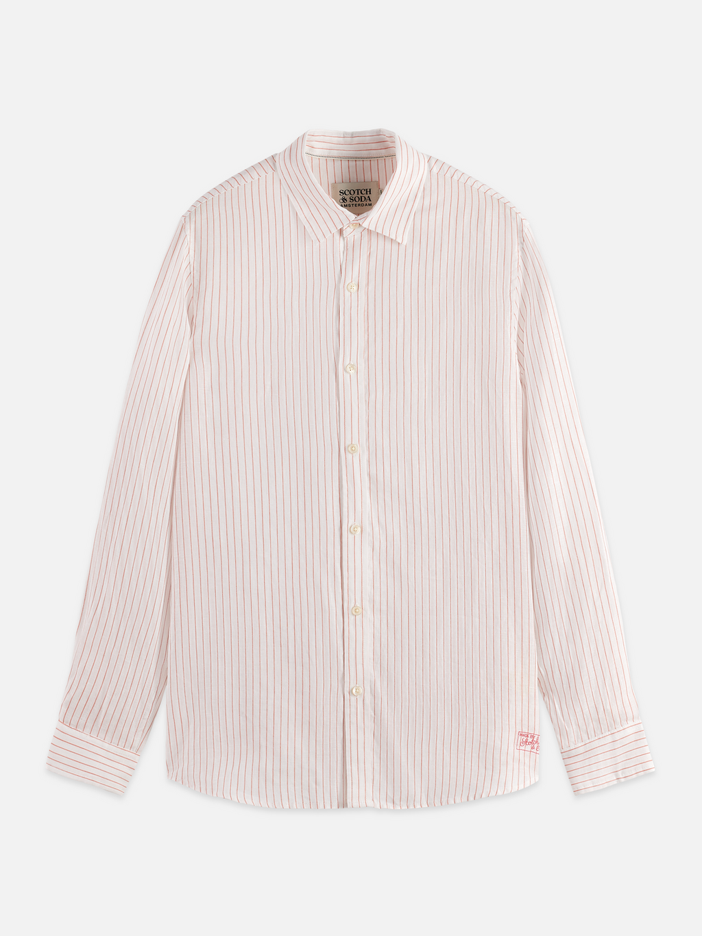 Striped linen regular-fit shirt