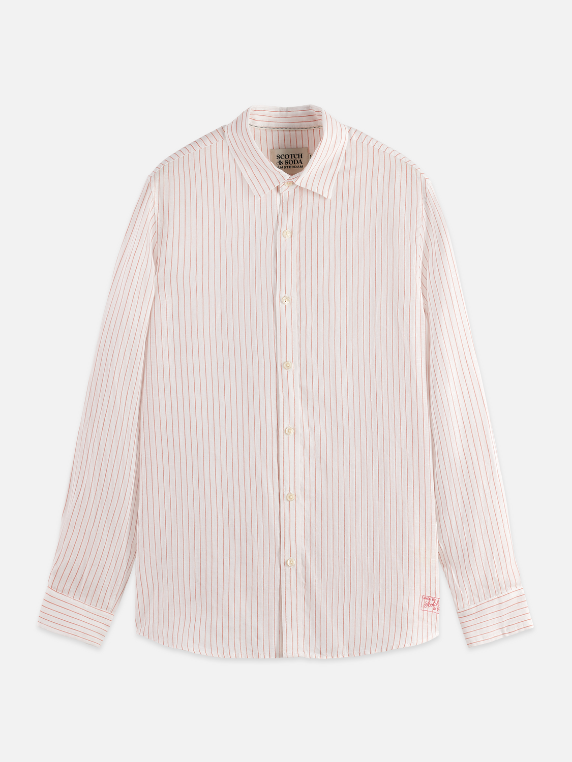 Striped linen regular-fit shirt