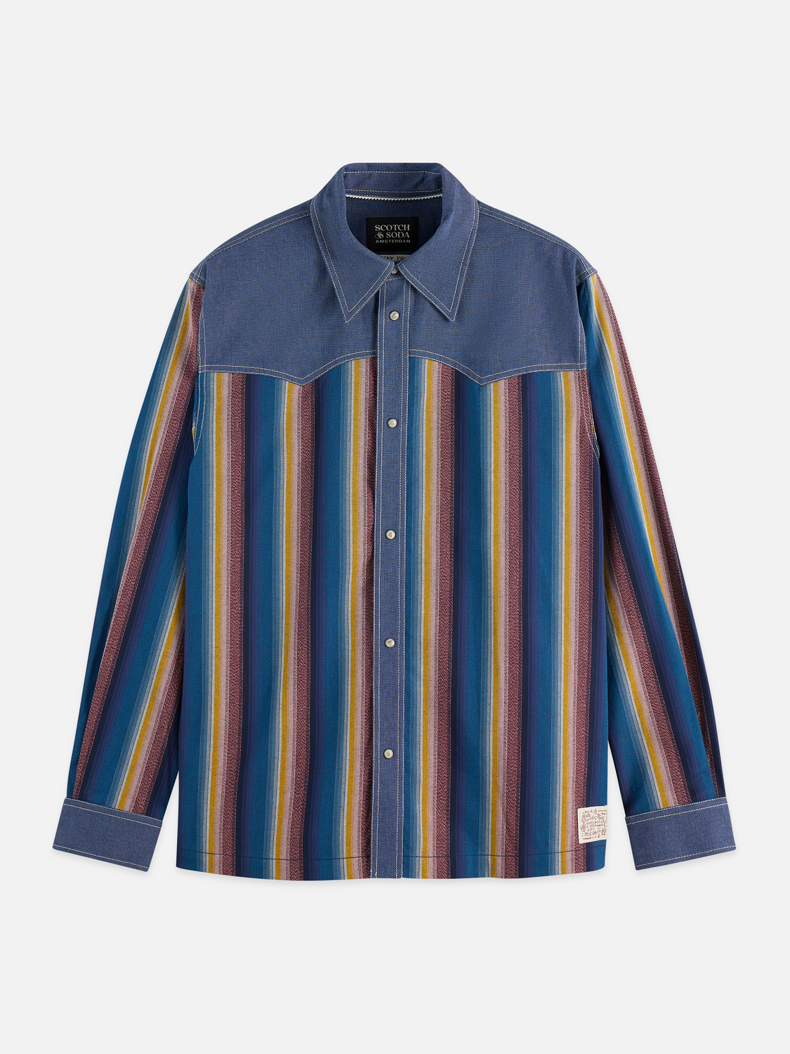Multicolor stripe western shirt