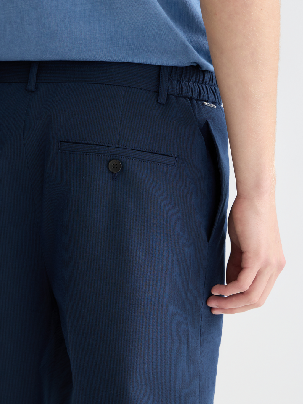 Seersucker wide bermuda shorts