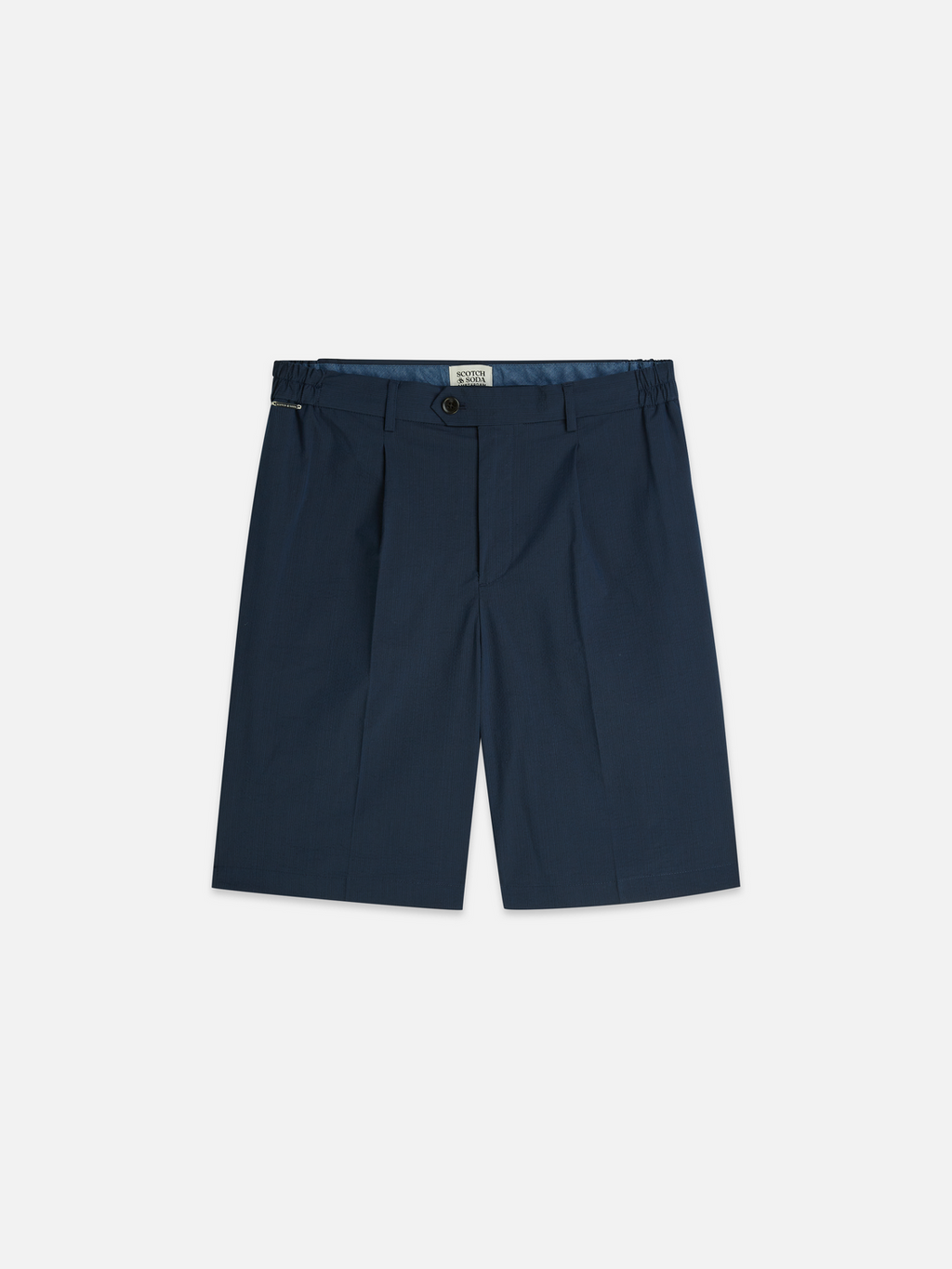 Seersucker wide bermuda shorts