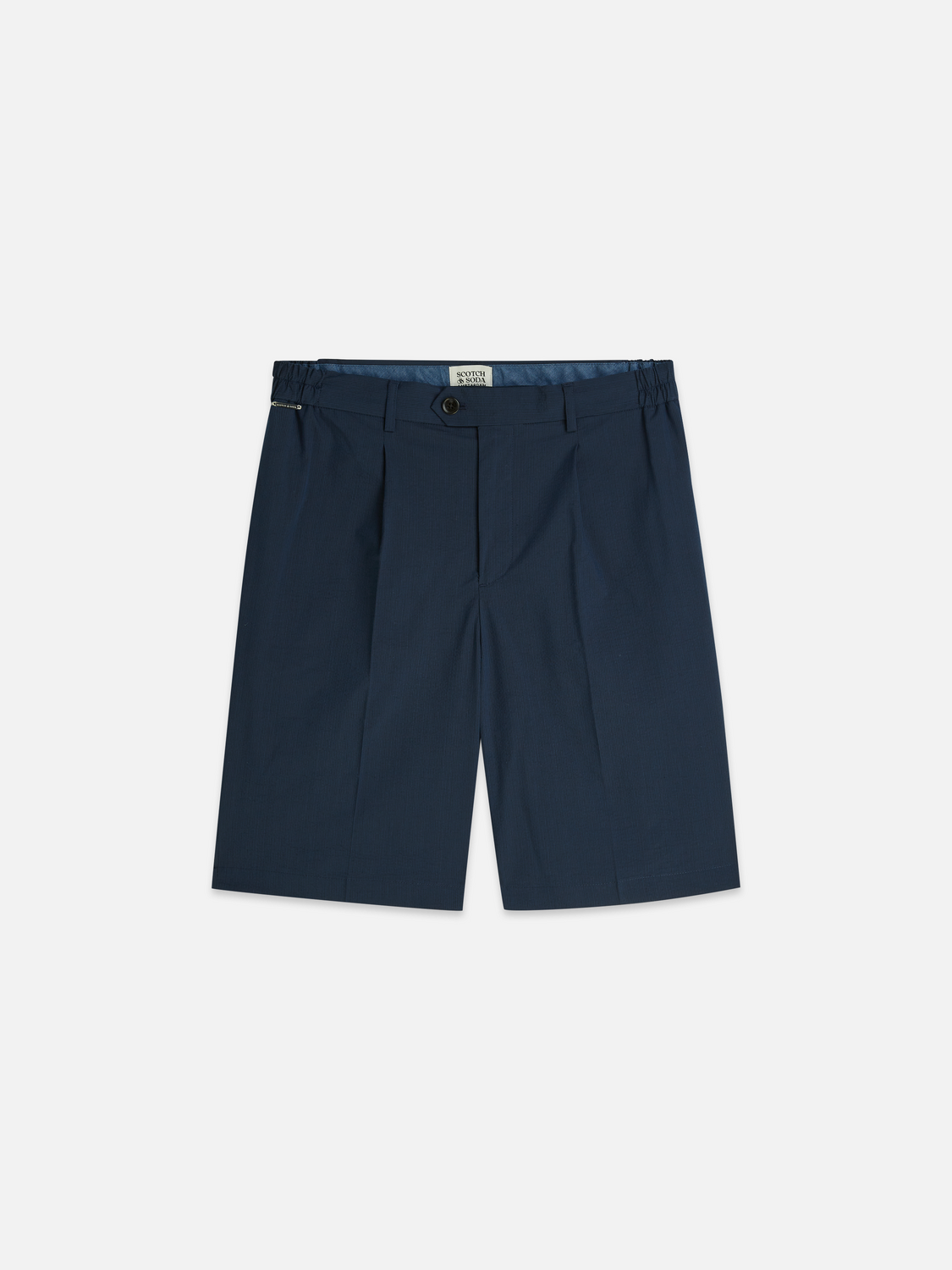 Seersucker wide bermuda shorts