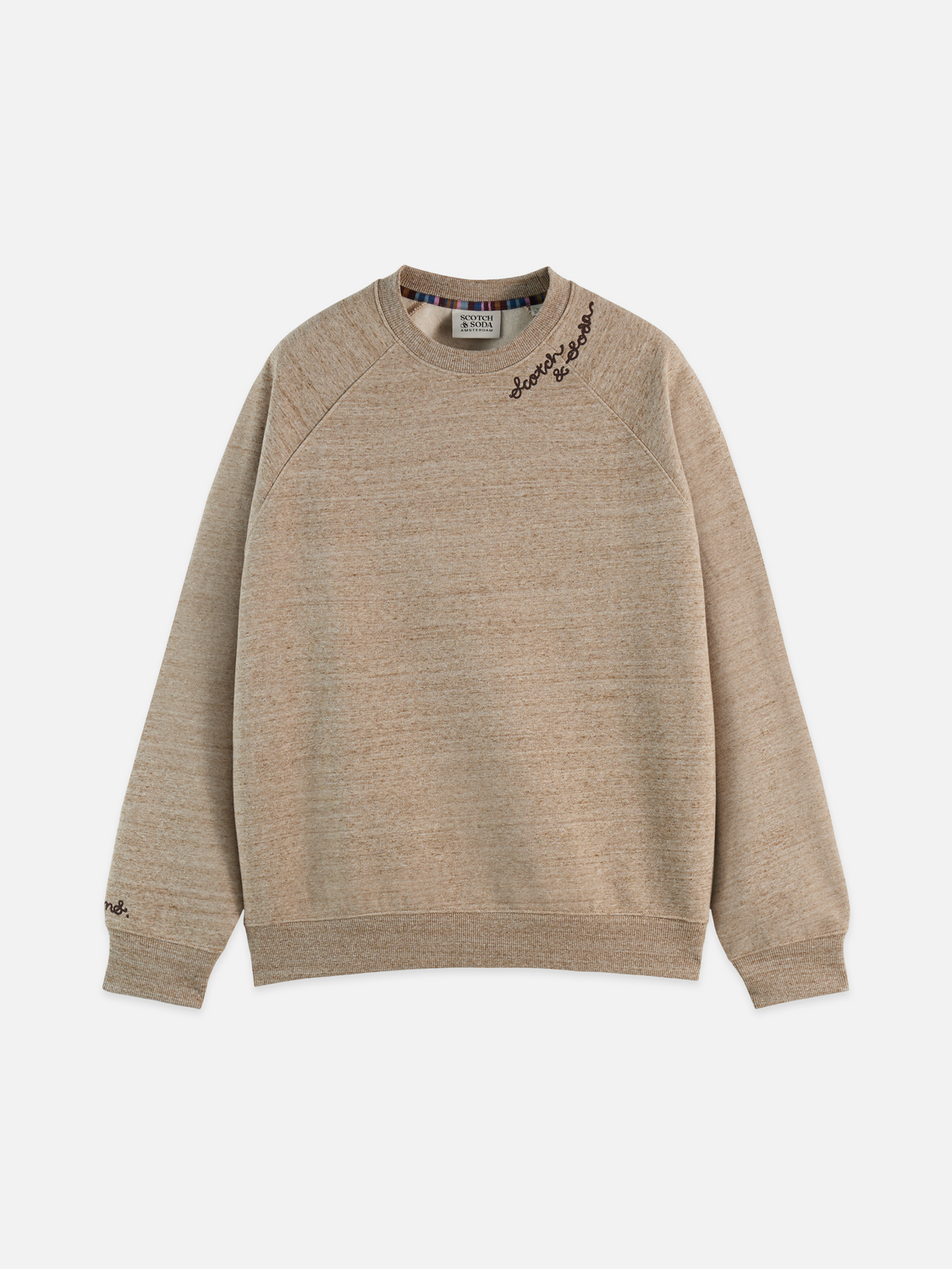 Lichtblauwe SCOTCH & SODA Sweater UNISEX CREWNECK SWEATSHIRT IN ORGANIC