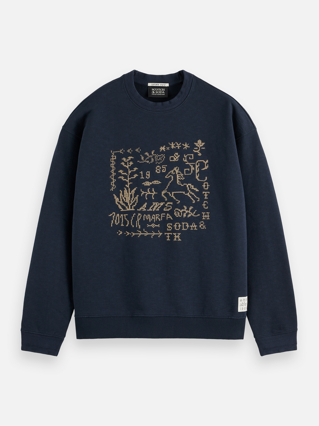 Cross stitch artwork relaxed sweatshirt