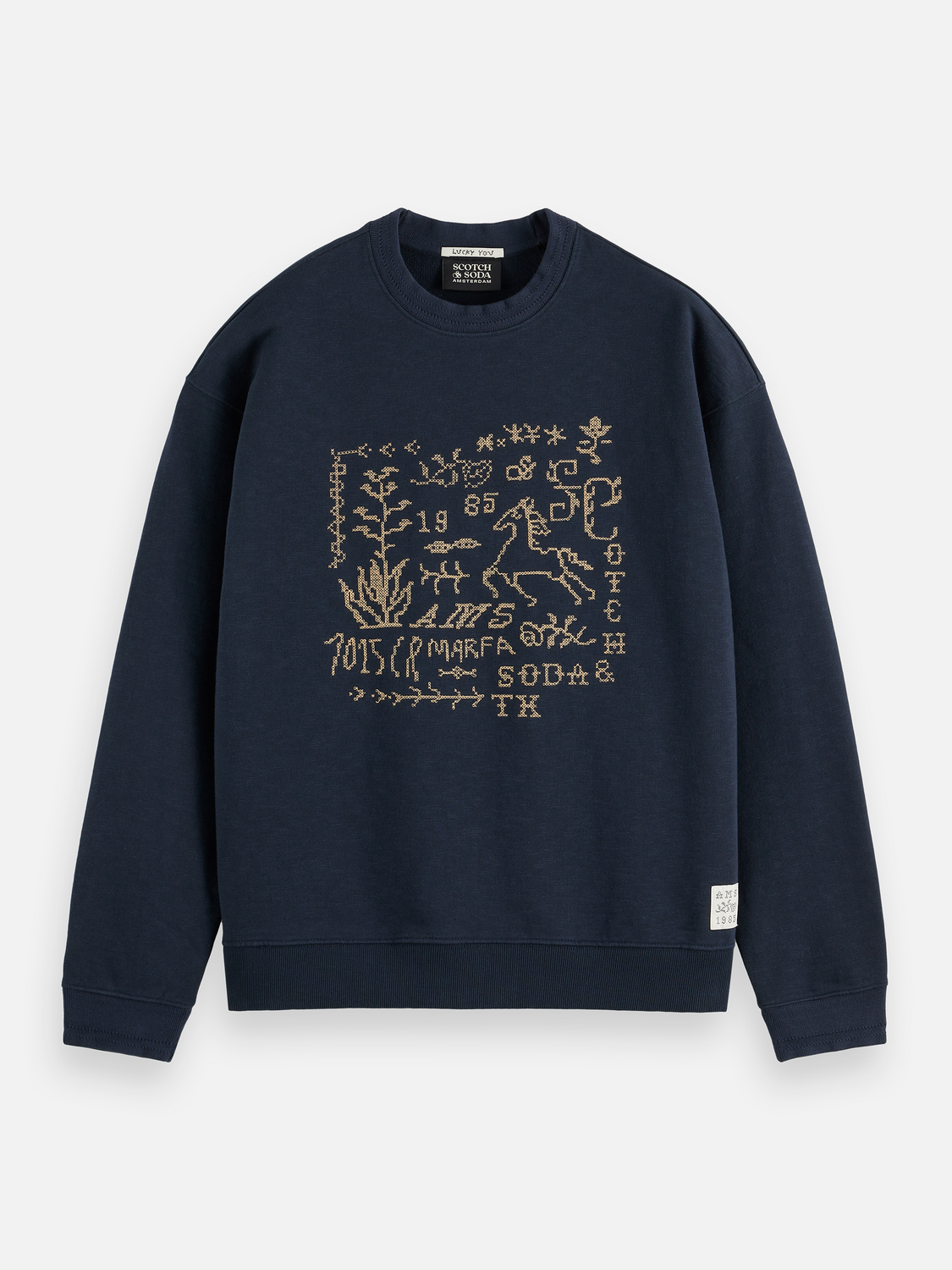 Cross stitch artwork relaxed sweatshirt