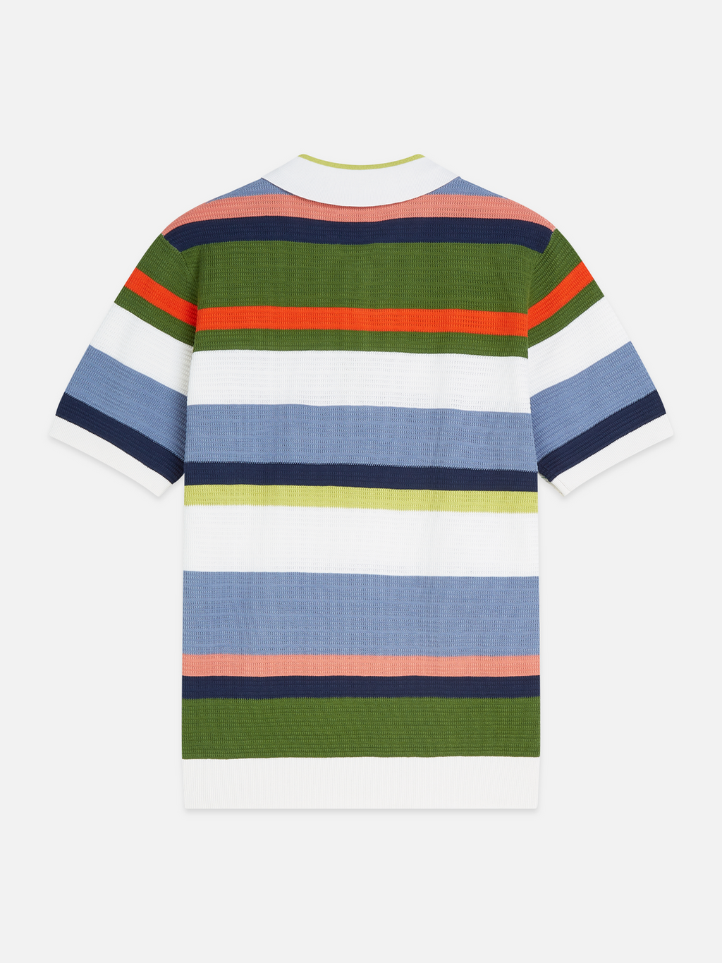 Structured striped knitted polo