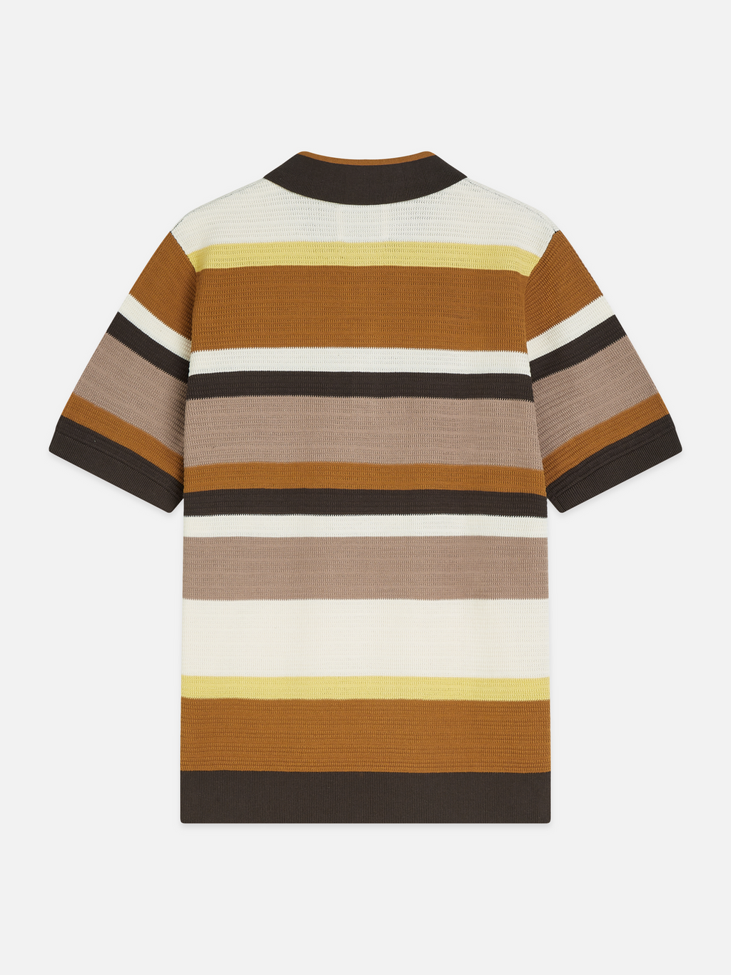 Structured striped knitted polo