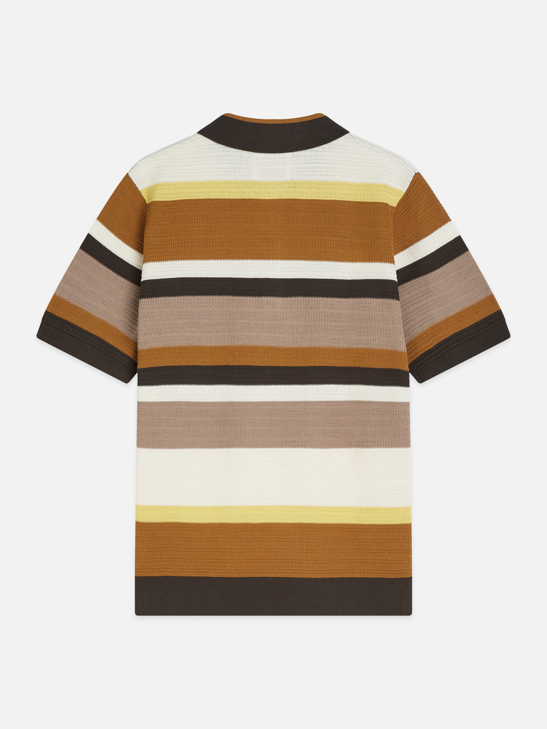 Structured striped knitted polo