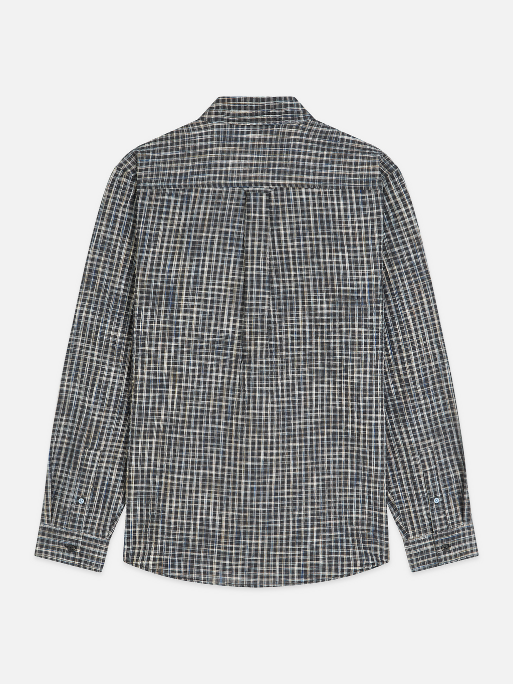 Seersucker micro check relaxed shirt