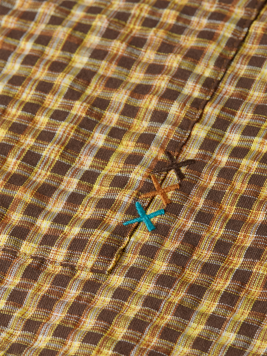 Seersucker micro-check relaxed shirt
