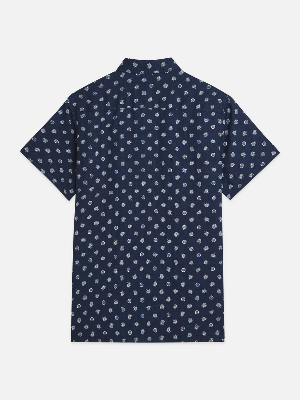 Printed linen short sleeve shirt