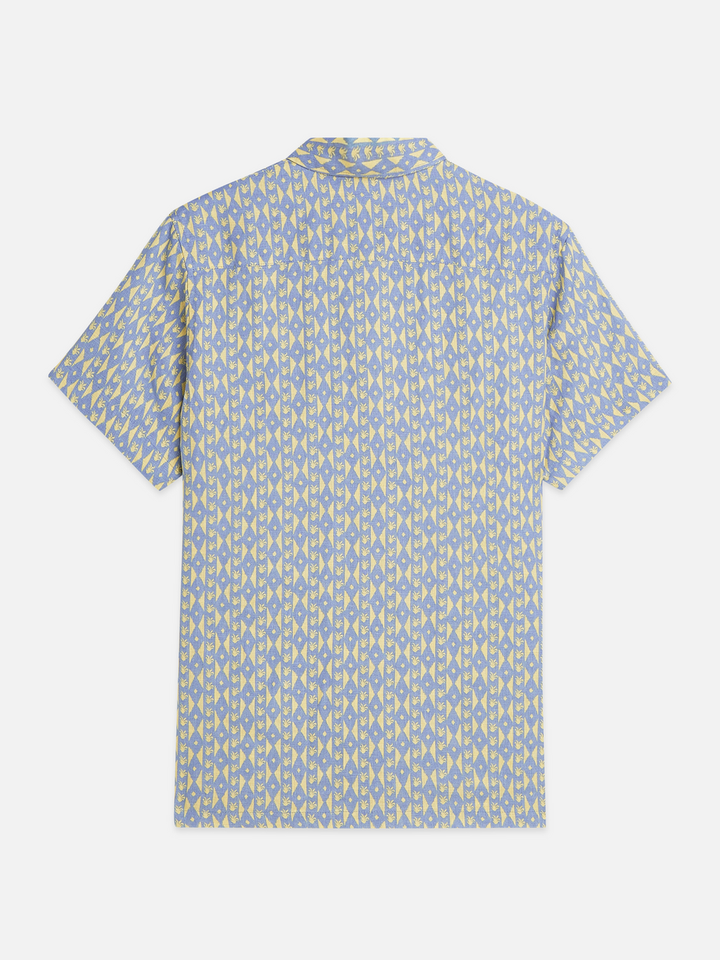 Printed linen short sleeve shirt
