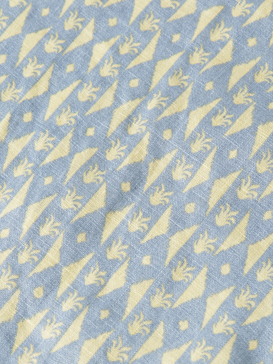 Printed linen short sleeve shirt