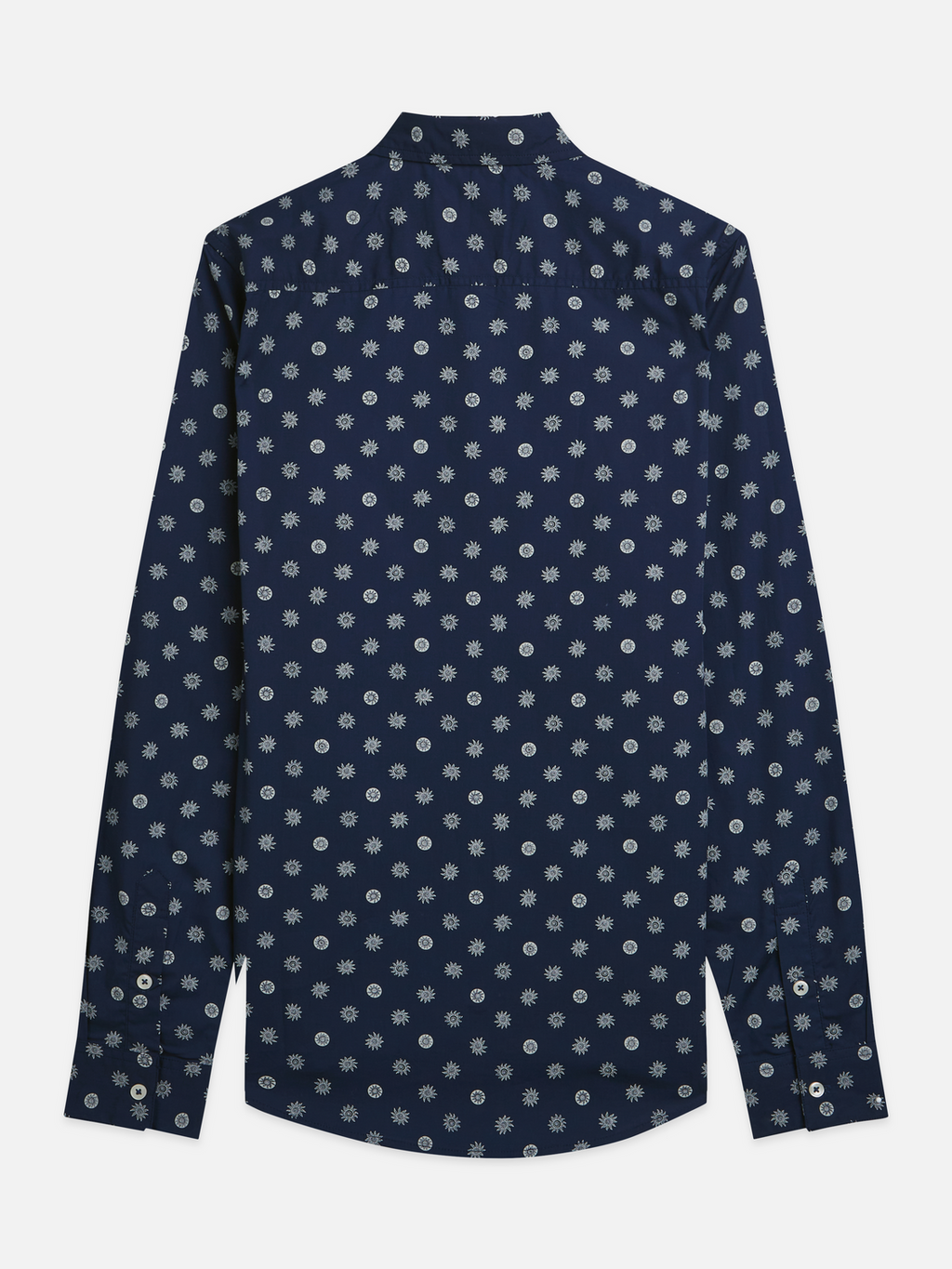 Print poplin slim shirt