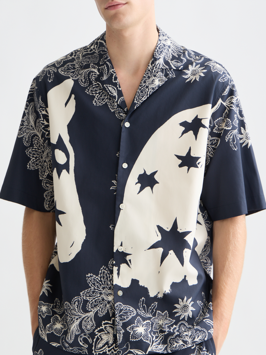 Printed relaxed short sleeve shirt