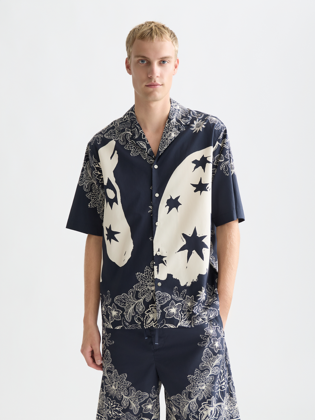 Printed relaxed short sleeve shirt