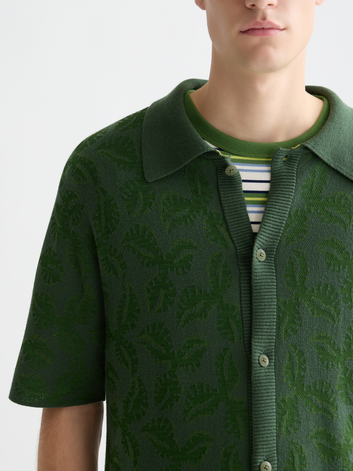 Toneontone knitted short sleeve shirt