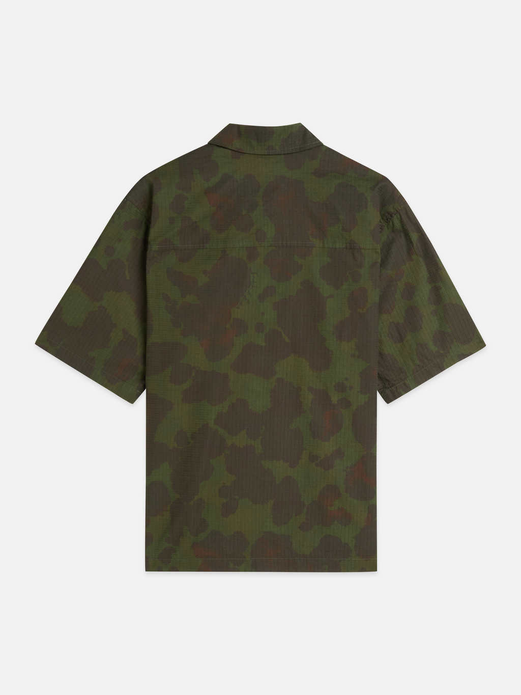 Printed cotton relaxed short sleeve shirt