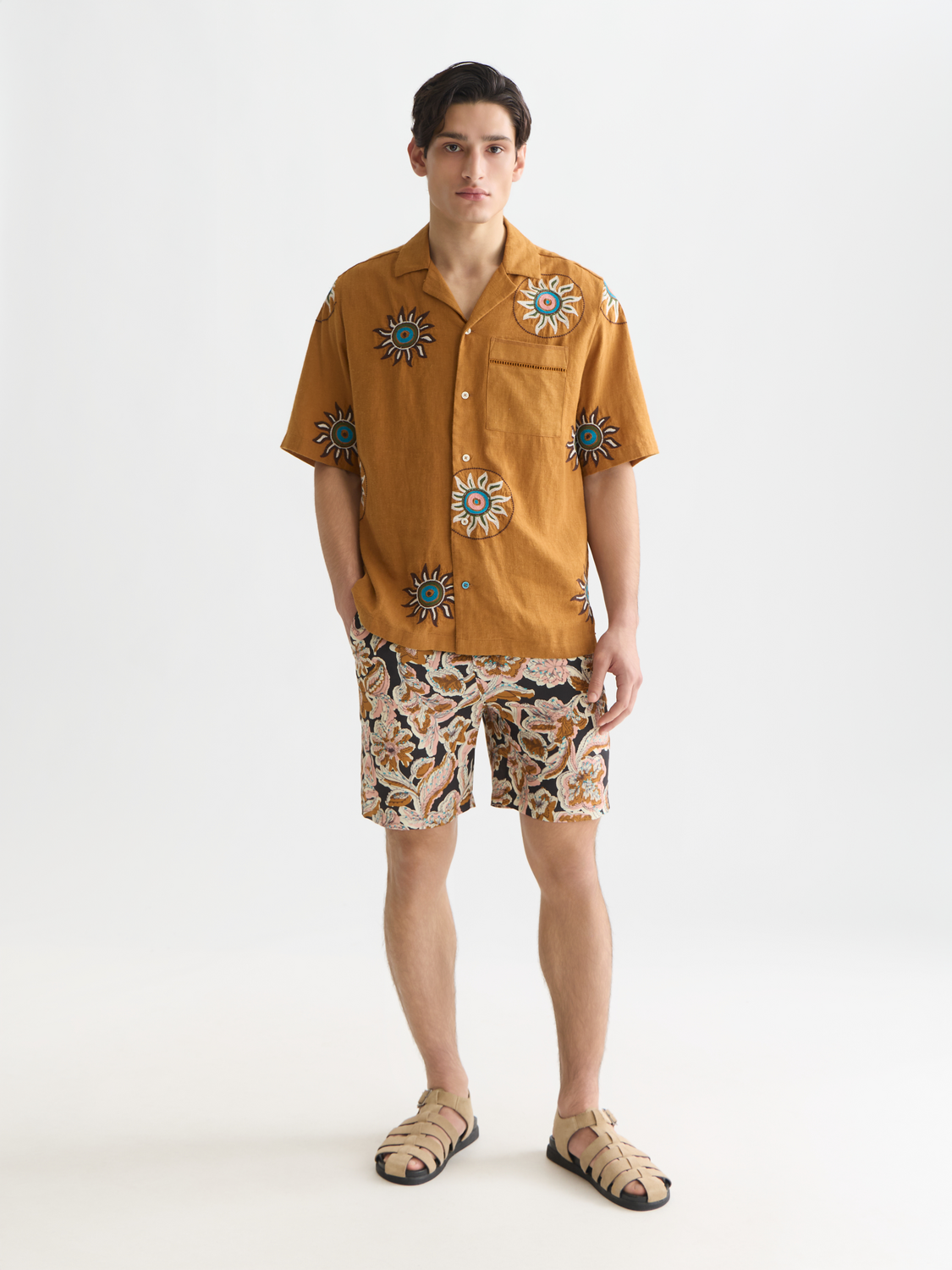 Fave printed tencel relaxedfit bermuda shorts