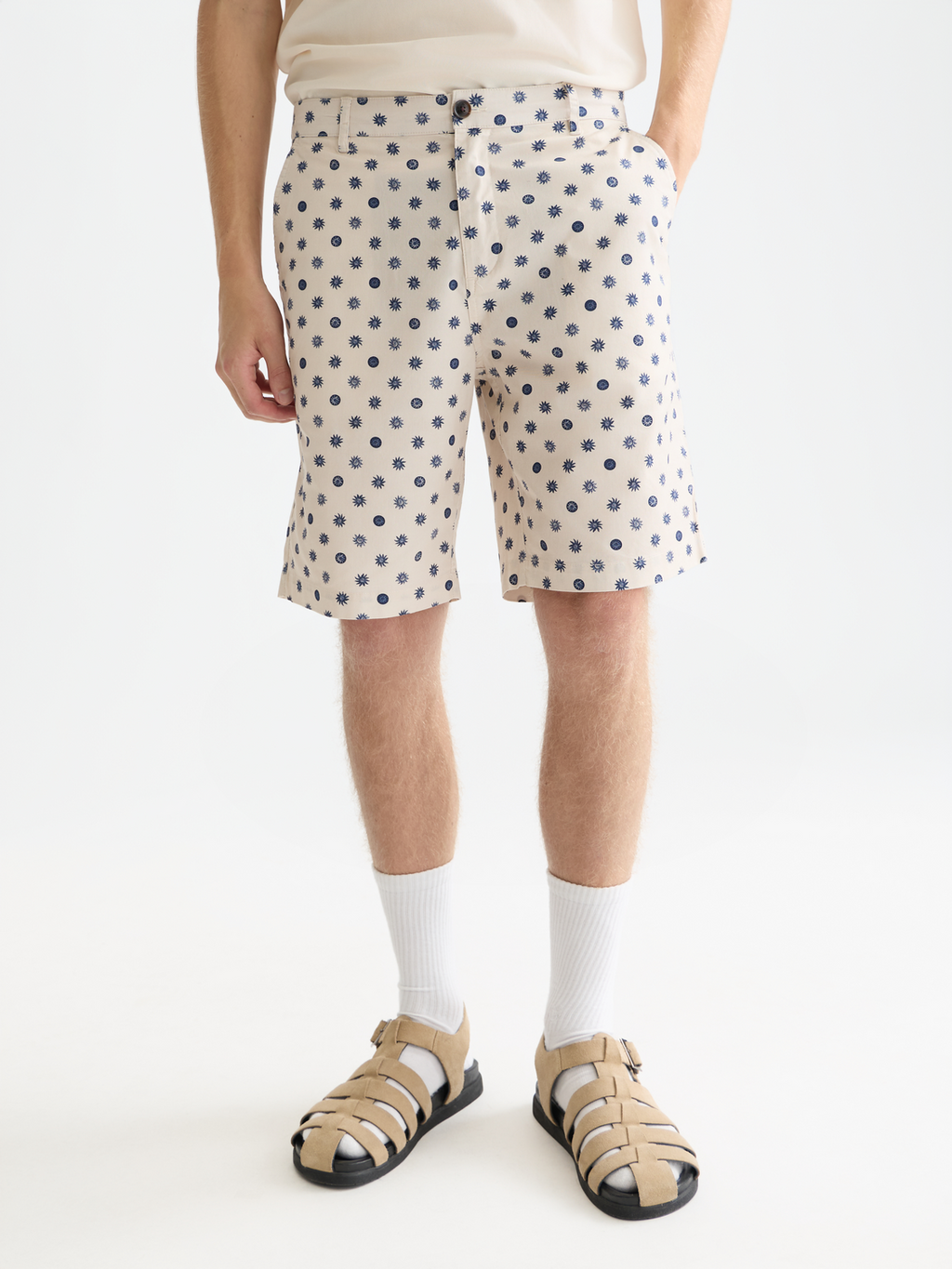 Stuart printed cotton chino shorts