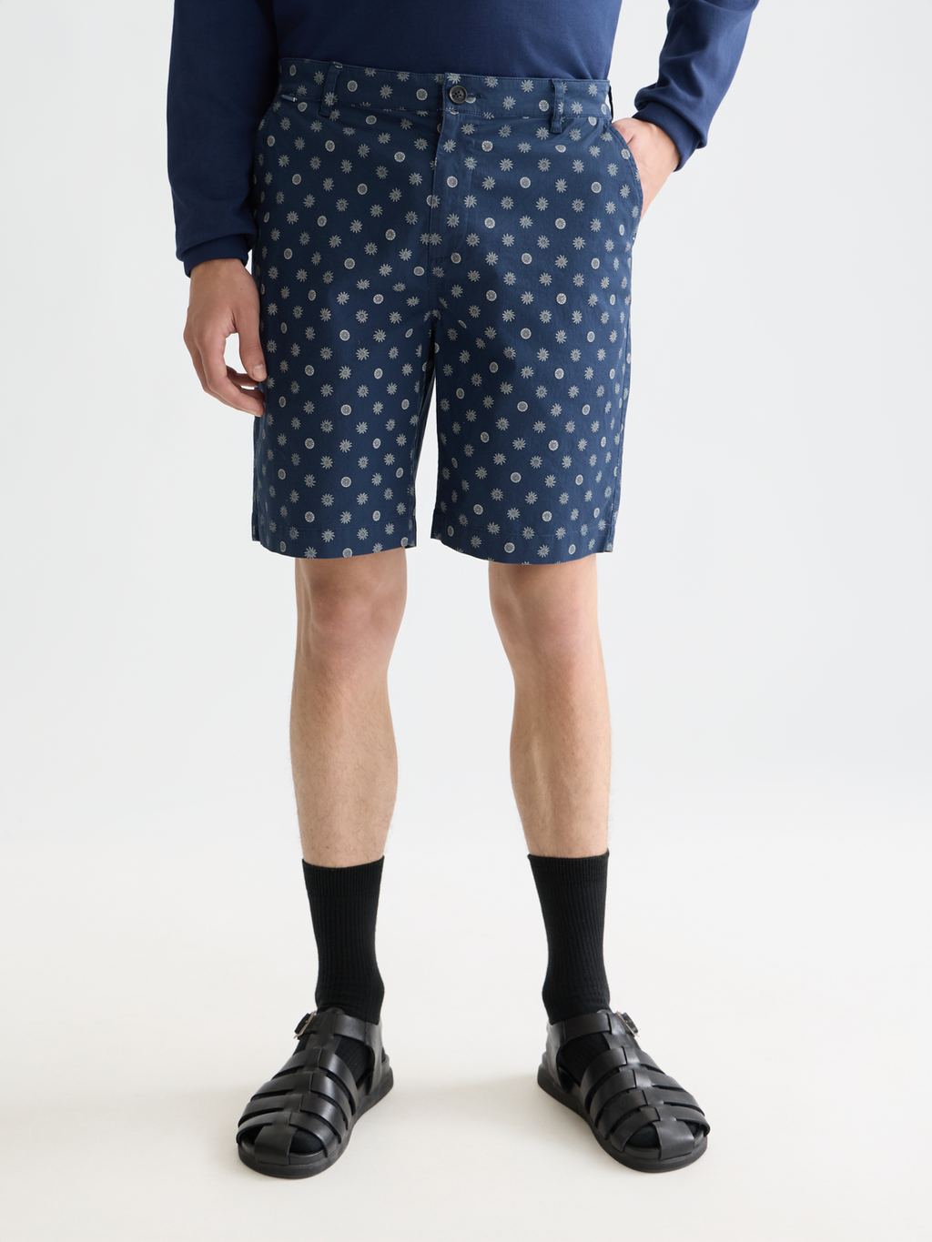 Stuart printed cotton chino shorts