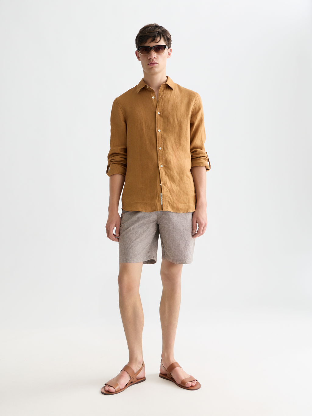 Fave cotton-linen bermuda shorts