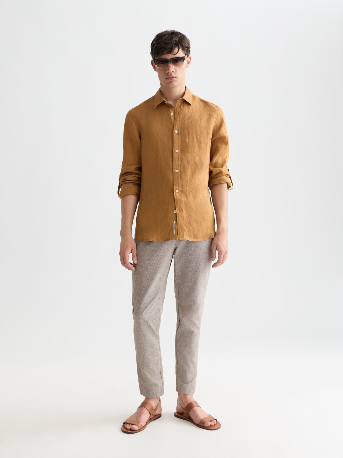 Warren yarndyed cotton/linen regular straightfit jogger