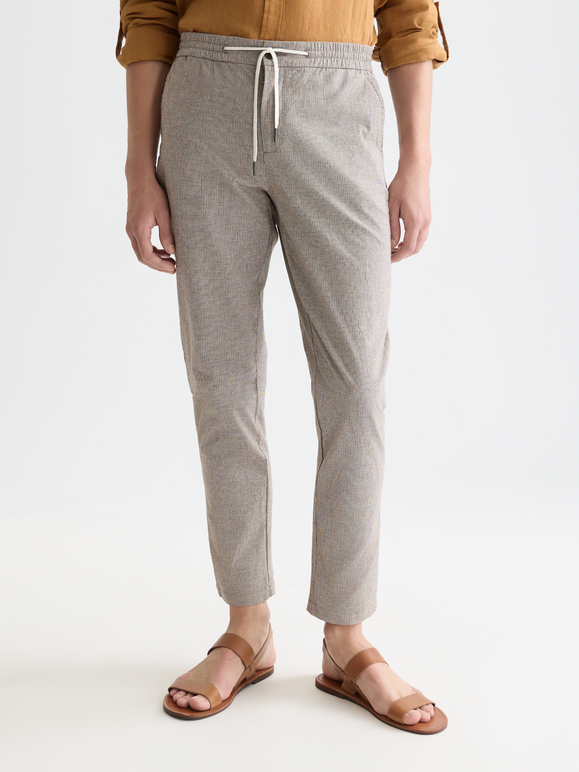 Warren yarndyed cotton/linen regular straightfit jogger