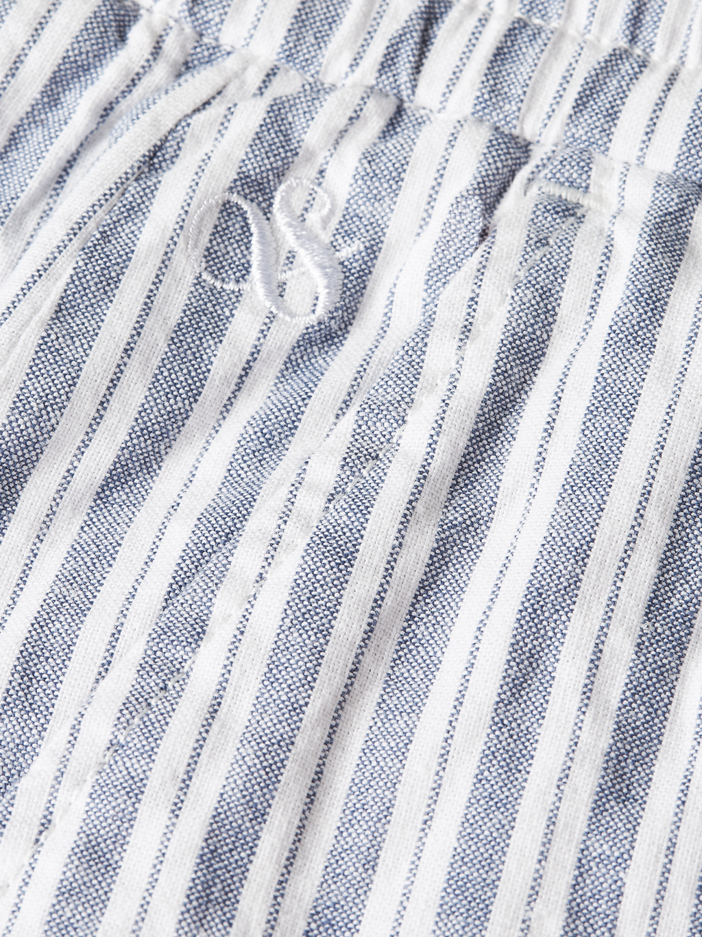 Fave cotton-linen yarn-dyed bermuda shorts
