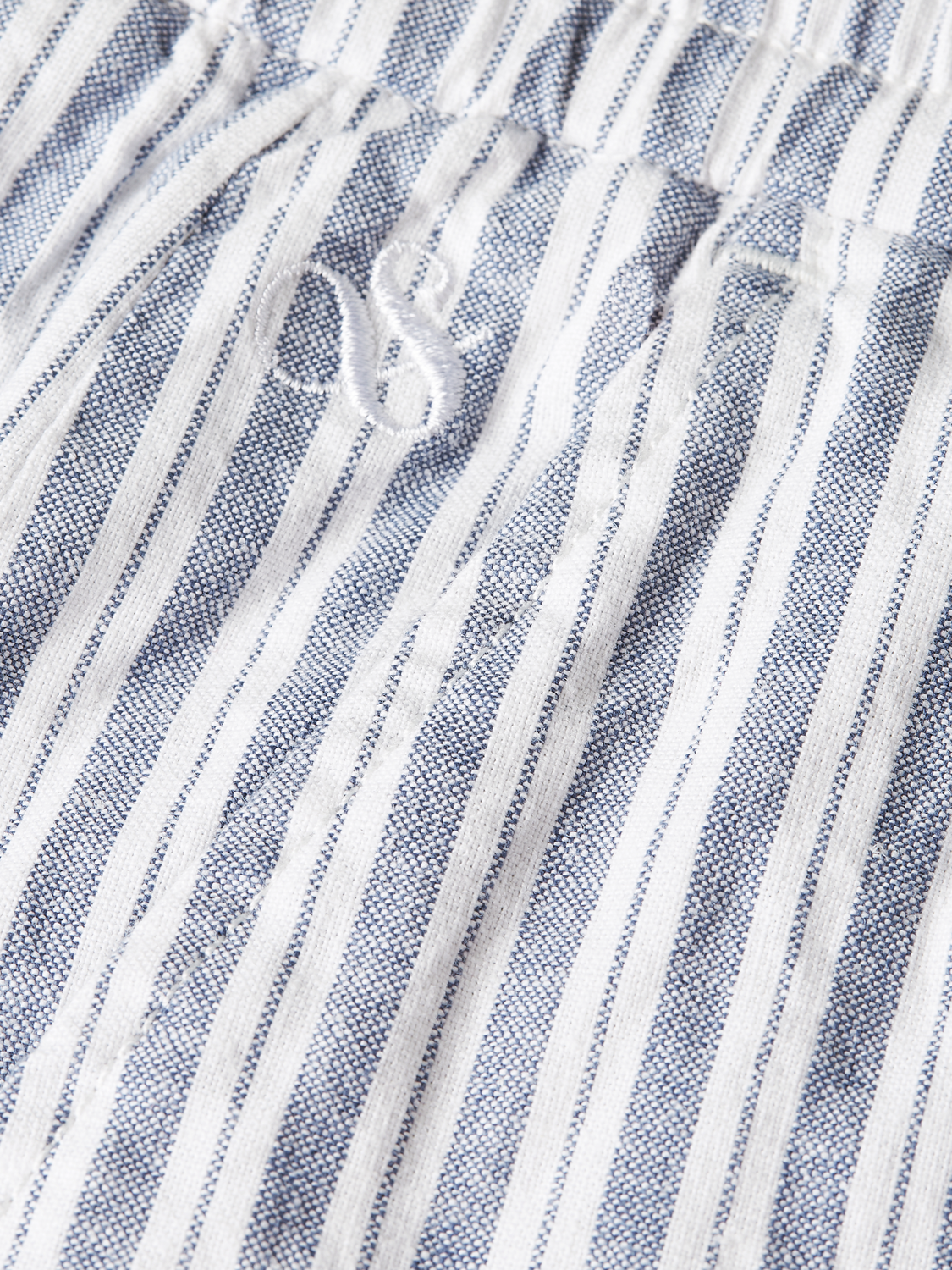 Fave cotton-linen yarn-dyed bermuda shorts