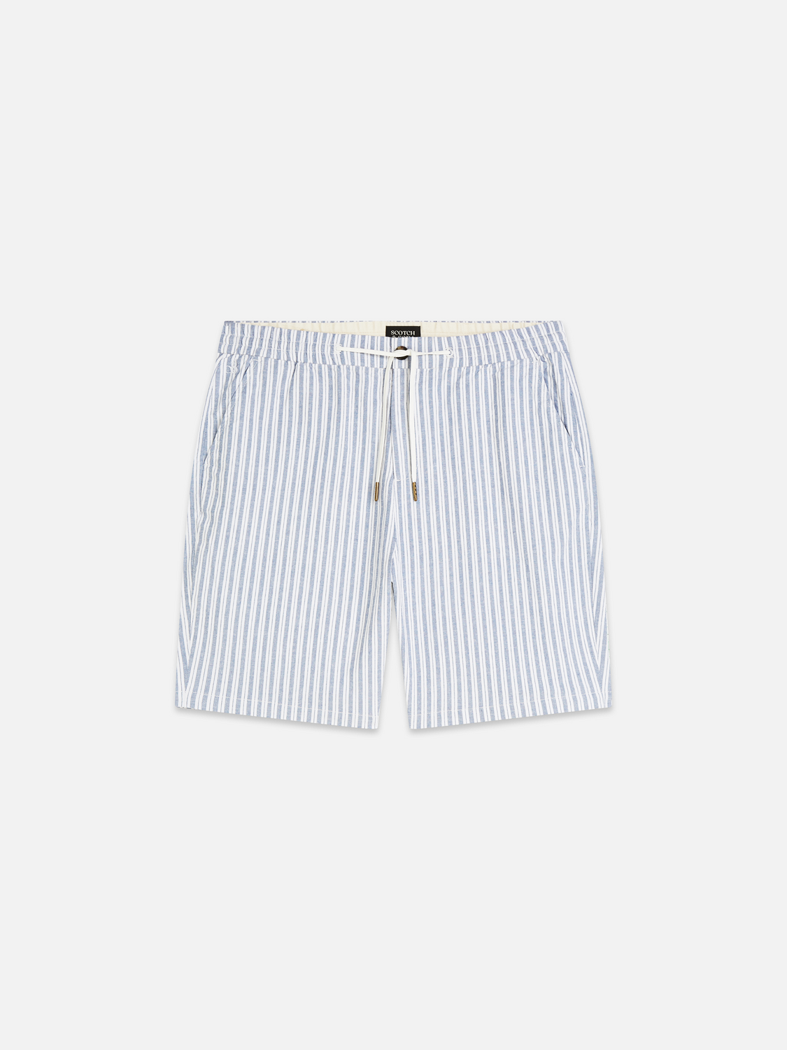 Fave cotton-linen yarn-dyed bermuda shorts