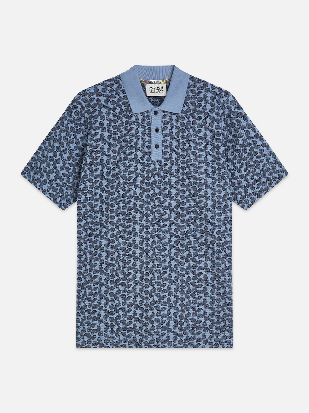 Printed structured relaxed polo