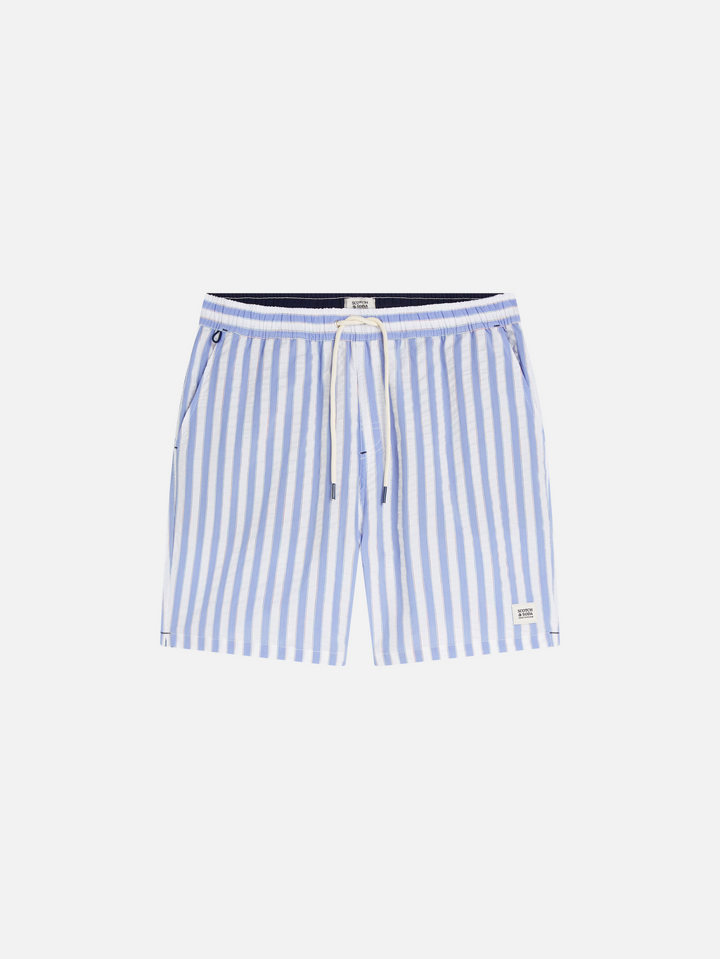 Striped midlength swim shorts
