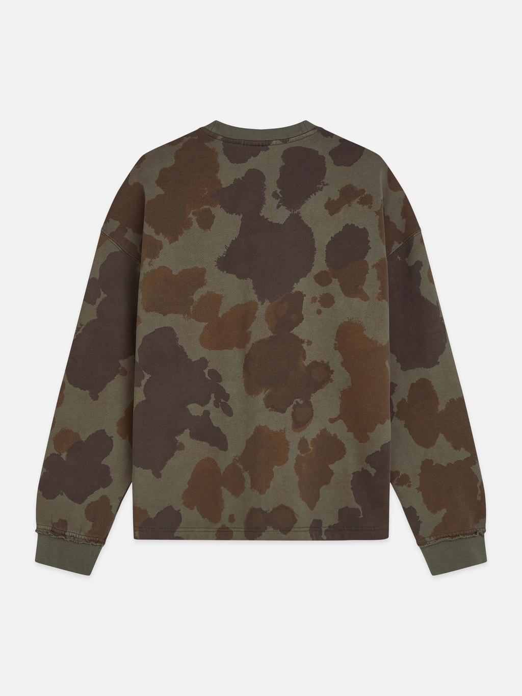 Printed over-dyed loose sweatshirt