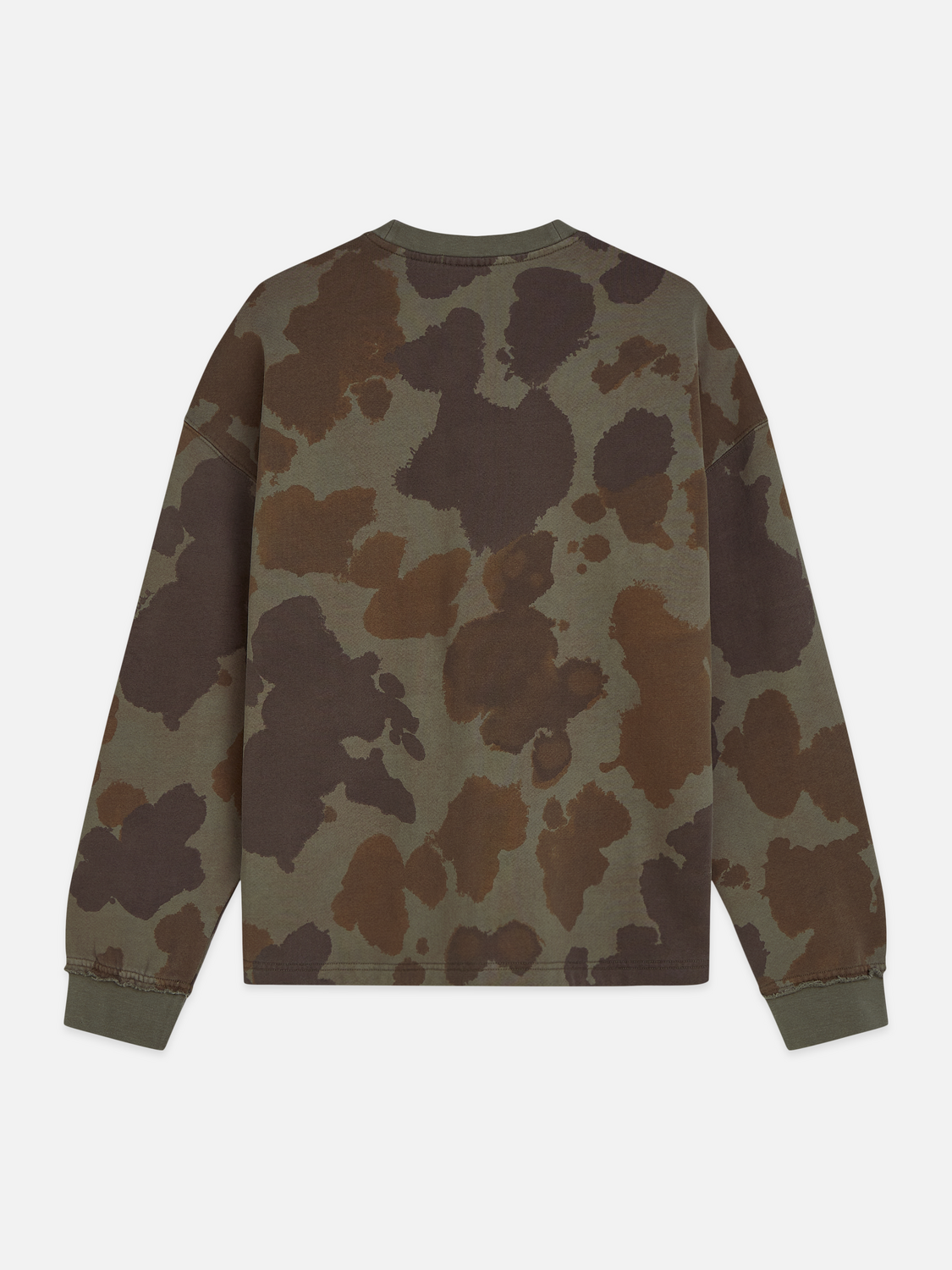 Printed over-dyed loose sweatshirt