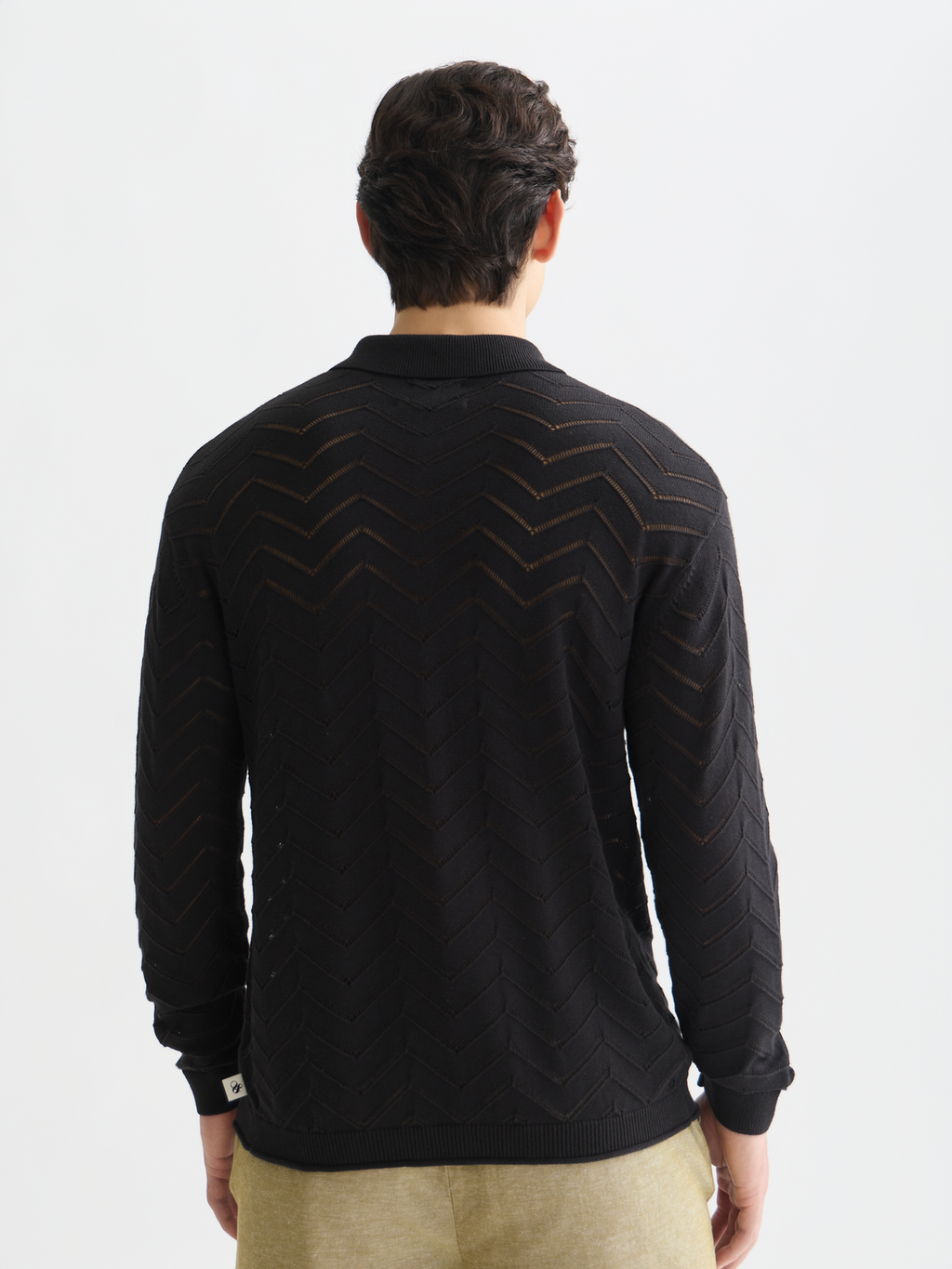 Pointelle dropped shoulder cardigan