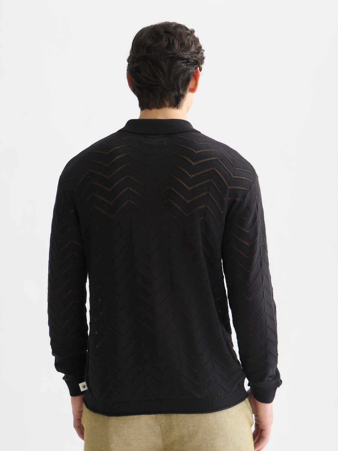 Pointelle dropped shoulder cardigan